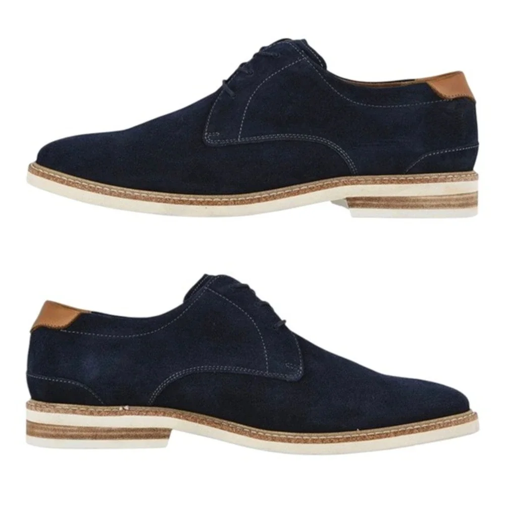 Florsheim HIGHLAND Plain Toe Oxford Men's Size 8.5 Color Navy Blue Suede New Box